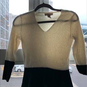 Off white & black peplum sweater- banana republic